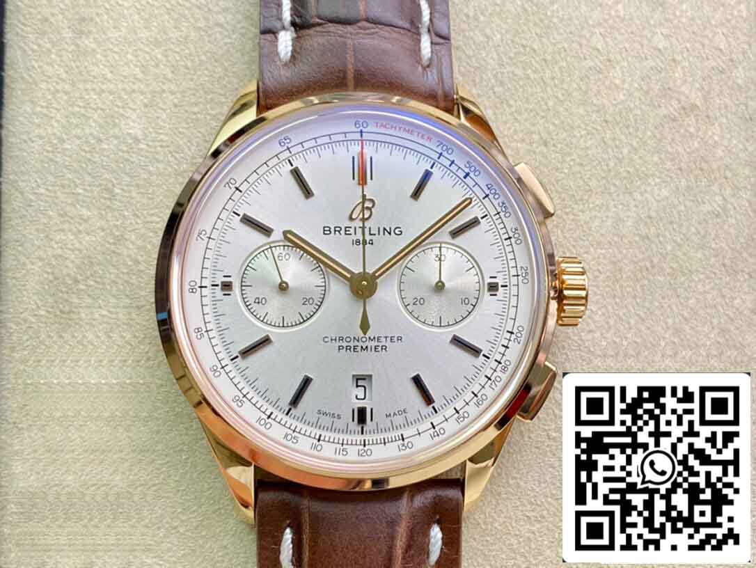 Breitling Premier RB0118371G1P1 1:1 edizione migliore GF Fabbrica quadrante argento