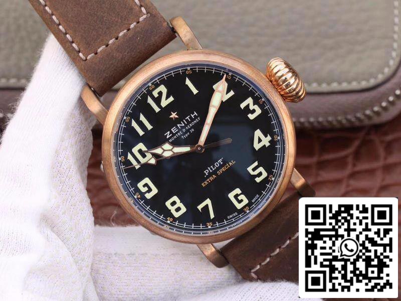 Zenith Pilot Type 20 Extra XF Fabbrica Relojes mecánicos 1:1 Mejor edición Suiza ETA2824-2 Esfera negra