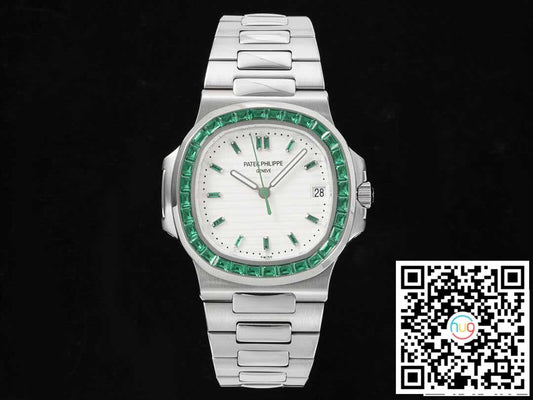 Patek Philippe Nautilus 5711 1:1 edizione migliore GR Fabbrica Diamond-Set quadrante bianco