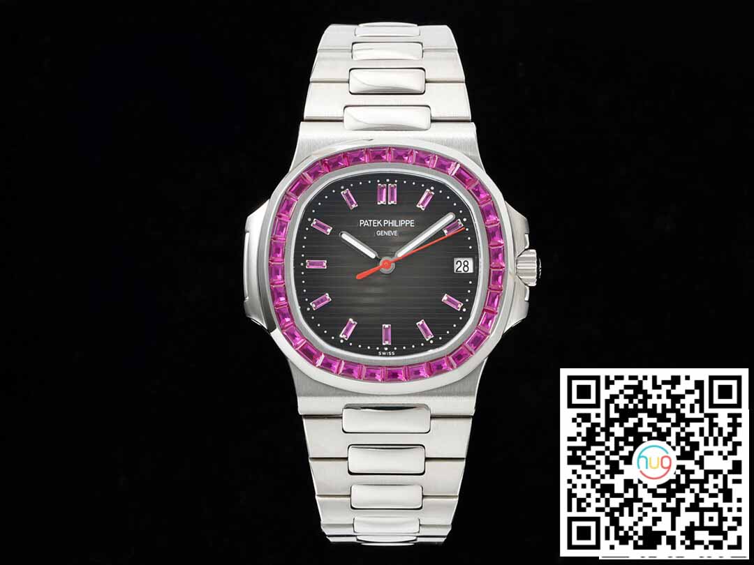 Patek Philippe Nautilus 5711 1:1 edição melhor GR Fabbrica quadrante preto com diamantes