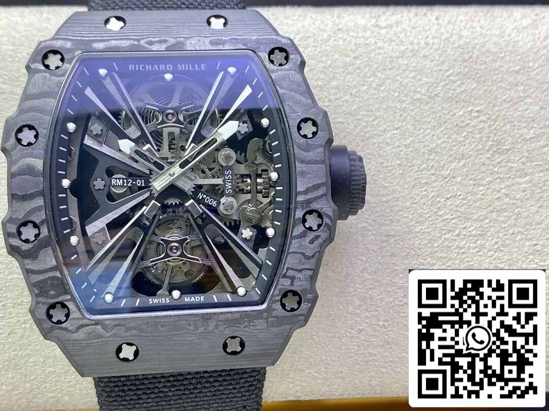 Richard Mille RM12-01 1:1 Best Edition RM Fabbrica Tourbillon Skeleton Dial