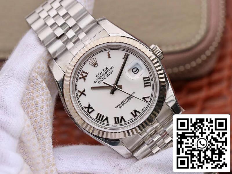 Rolex Datejust 116234 36mm AR Fabbrica 1:1 edizione migliore Swiss ETA3135 quadrante bianco