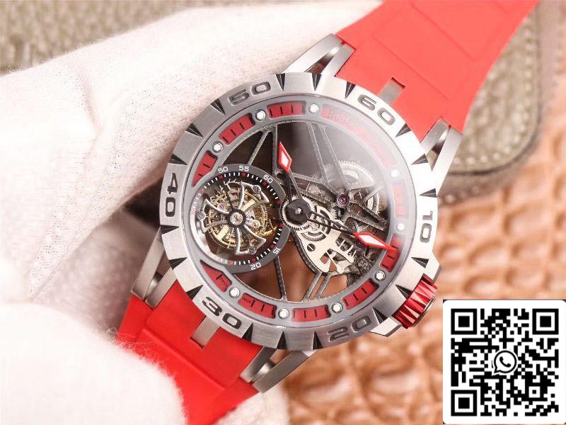 Roger Dubuis Excalibur Spider RDDBEX0572 Hollow Flight Tourbillon 1:1 edizione migliore JB Fabbrica Red cinturino Swiss RD505SQ