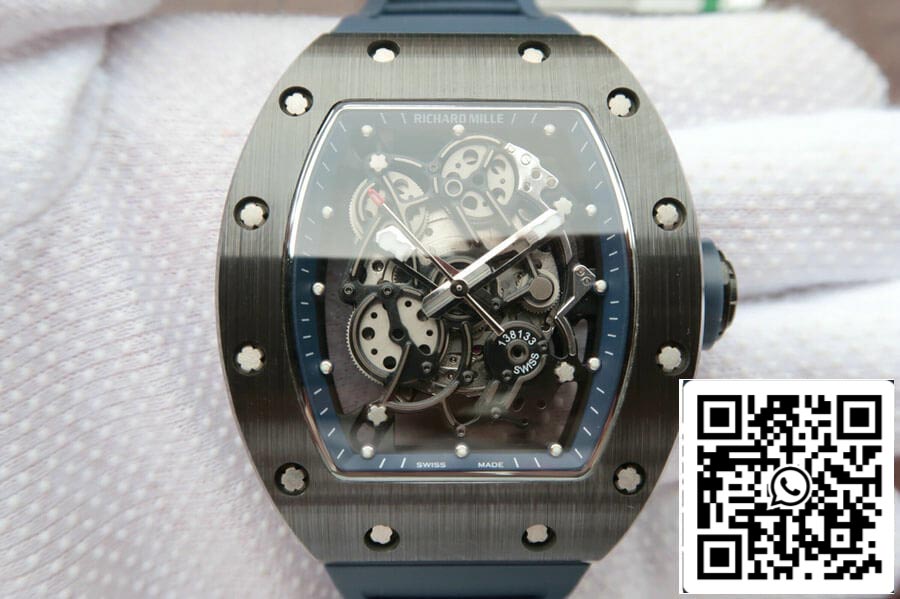 Richard Mille RM055 1:1 Mejor Edición KV Fabbrica Cinturino Azul Oscuro