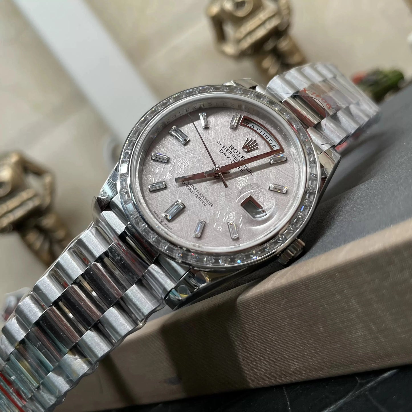 Rolex Day Date 40 M228396TBR-0027 Meteorite Diamond quadrante 1:1 edizione migliore GM Fabbrica V3 Counterweight Versione