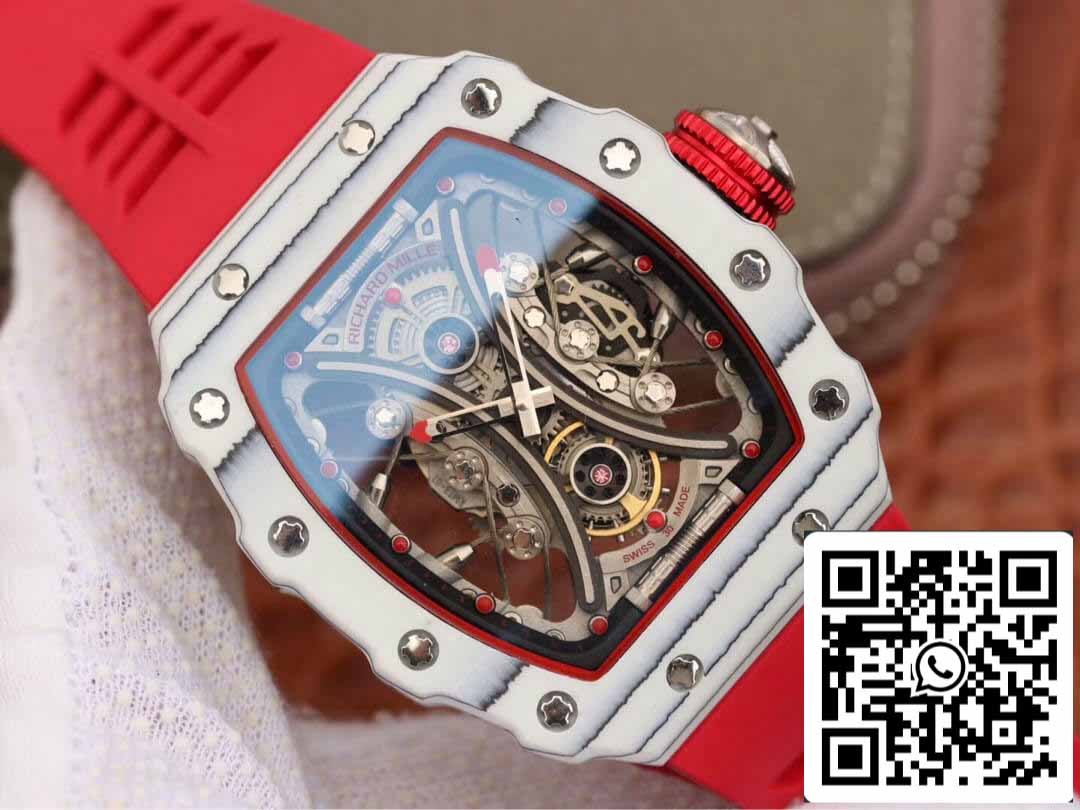 Richard Mille RM53-01 1:1 Best Edition KV Fabbrica TPT Carbon Fiber Red cinturino
