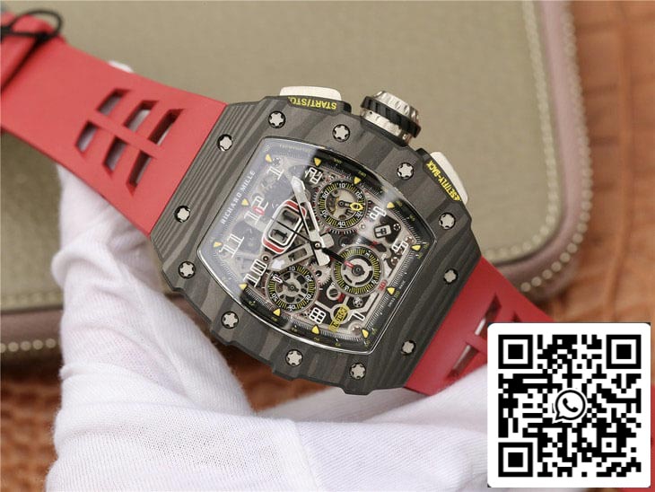 Richard Mille RM11-03 1:1 Best Edition KV Fabbrica Carbon Fiber Red cinturino