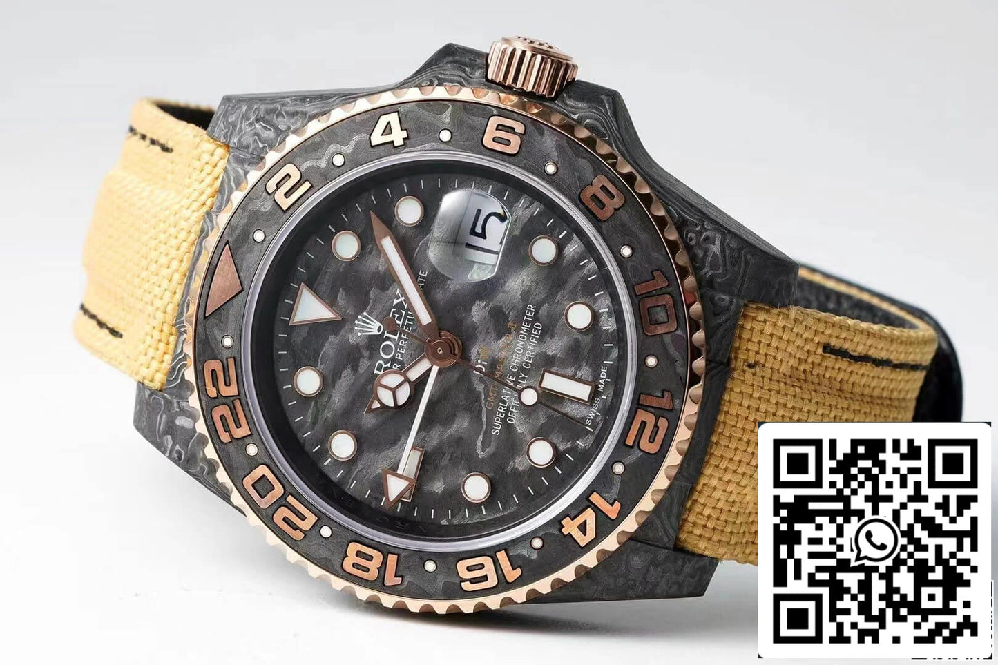 Rolex GMT-MASTER II Diw 1:1 edizione migliore Brown Fabric cinturino