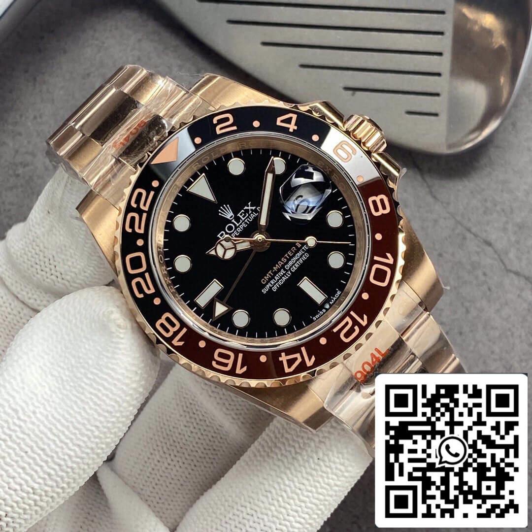 Rolex GMT Master II 126715CHNR-0001 1:1 edizione migliore GM Fabbrica Rosa Oro