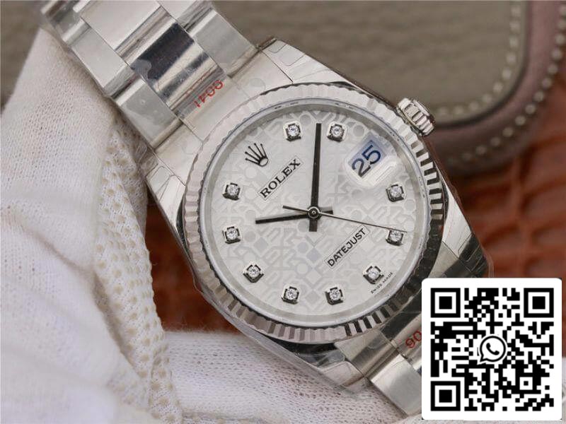 Rolex Datejust 36 116234 AR Fabbrica 1:1 edizione migliore Swiss ETA2836-2 Argento Computer quadrante