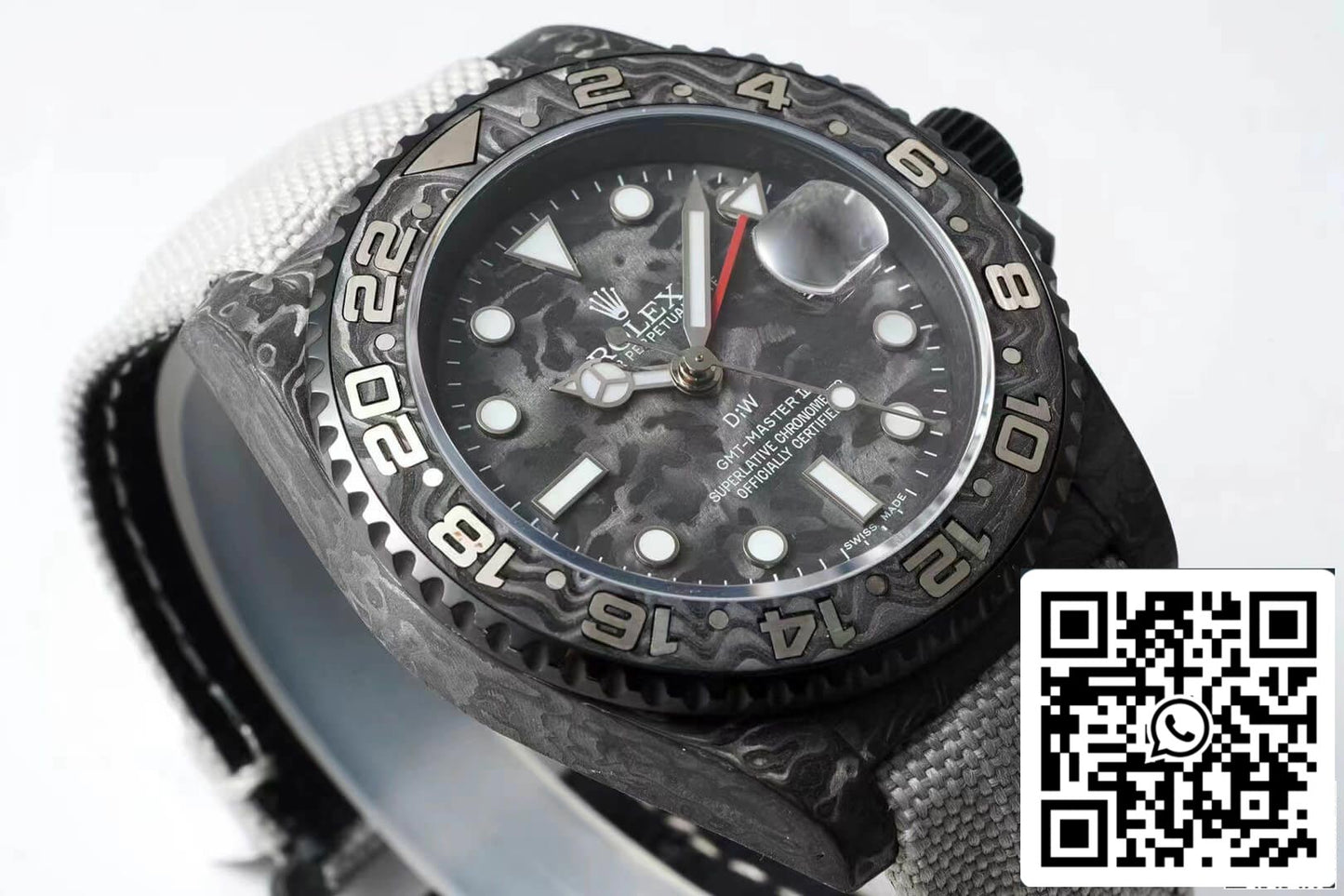 Rolex GMT-MASTER II Diw 1:1 edizione migliore fibra di carbonio Fabric cinturino