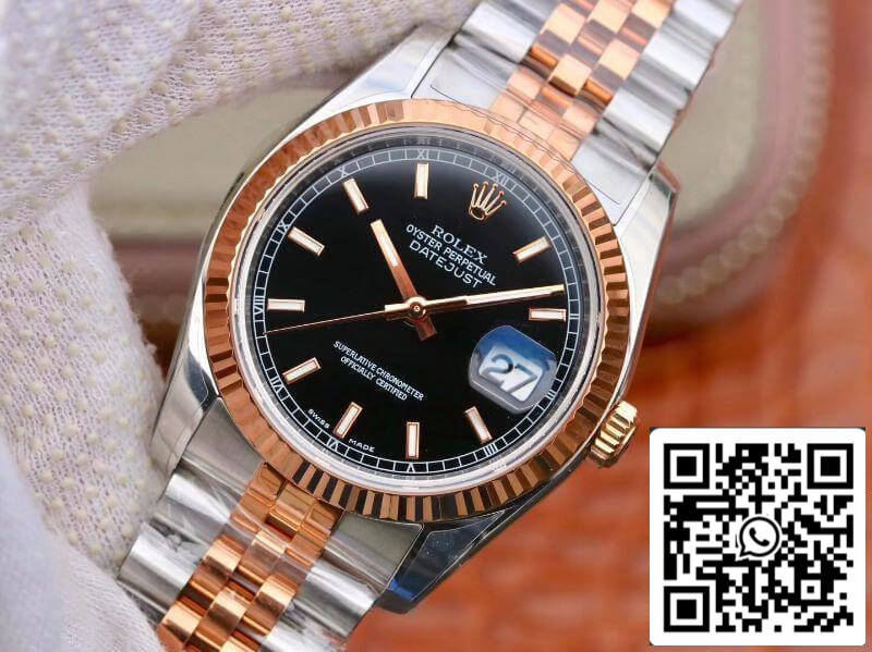 Rolex Datejust 36MM 126201 AR Fabbrica 1:1 edizione migliore Swiss ETA3135 quadrante nero
