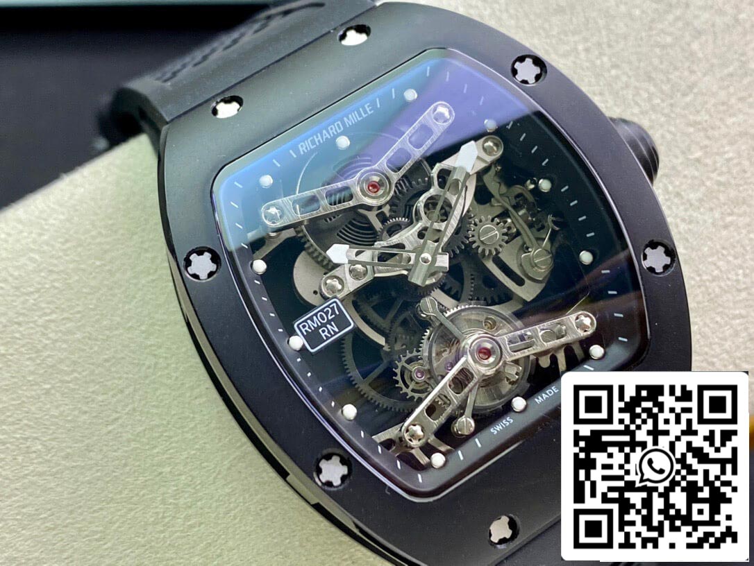 Richard Mille RM027 1:1 edizione migliore EUR Fabbrica Transparent quadrante nero