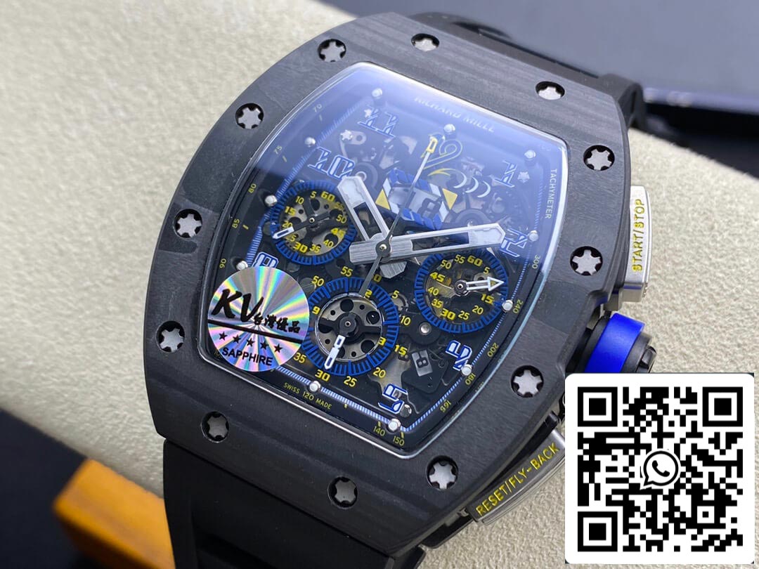 Richard Mille RM-011 1:1 Mejor Edición KV Fabbrica Fibra de Carbono