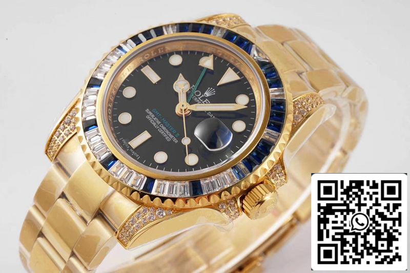 Rolex GMT Master II 116758 SAru 1:1 Best Edition ROF Fabbrica Blue White Diamond Swiss ETA2836