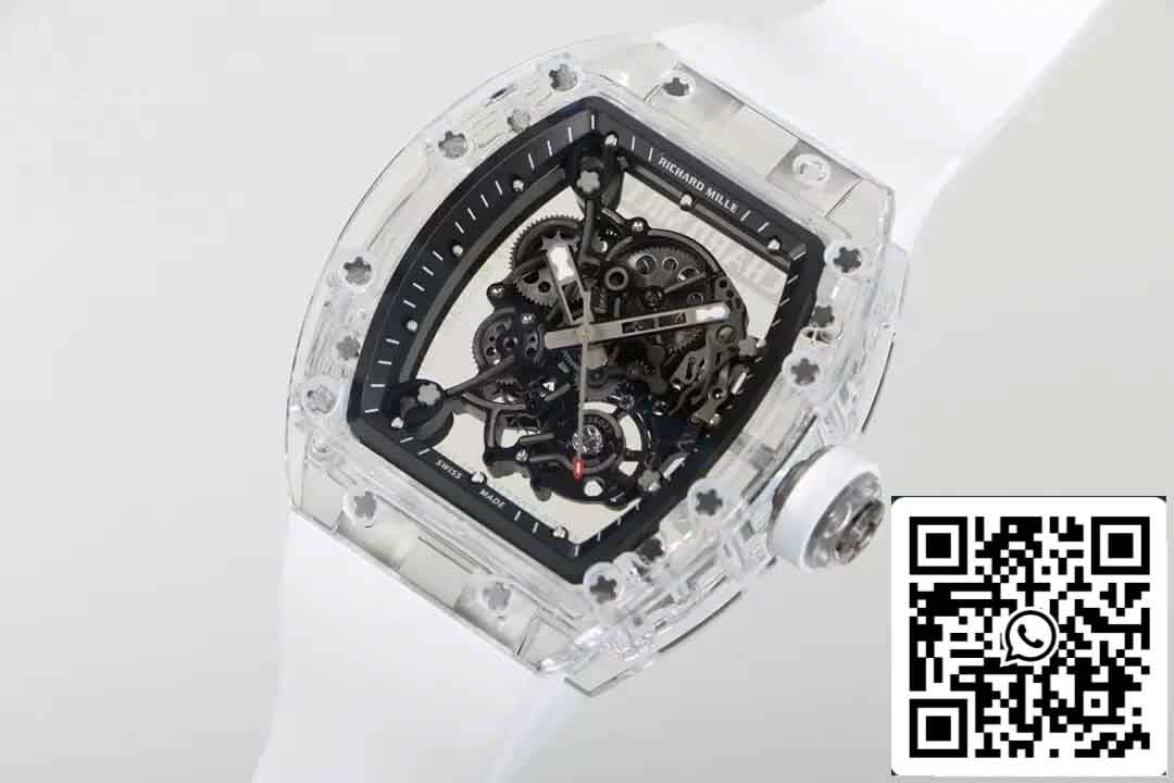 réplica Richard Mille RM055 Melhor Edição 1:1 RM Fabbrica Cinturino Branco