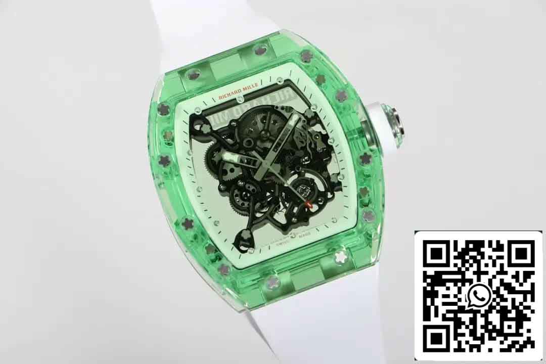 replica Richard Mille RM055 Best 1:1 Edition RM Fabbrica Green Transparent Case
