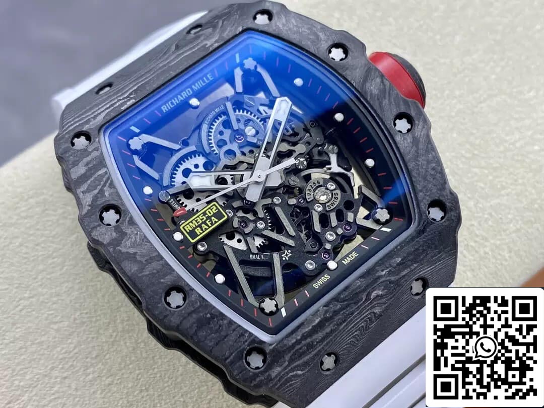 Richard Mille RM35-02 1:1 Best Edition T+ Fabbrica Carbon Fiber White cinturino