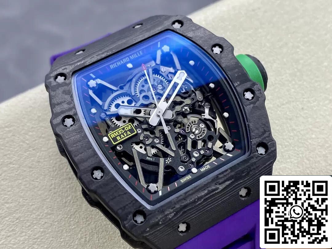 Richard Mille RM35-02 1:1 Best Edition T+ Fabbrica NTPT Carbon Fiber Purple cinturino