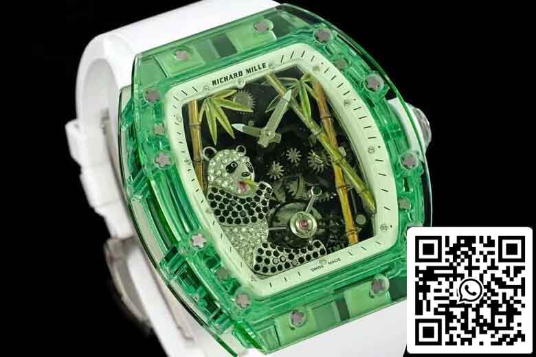 Richard Mille RM26-01 Tourbillon Melhor Edição 1:1 RM Fabbrica Mostrador Esqueleto Verde