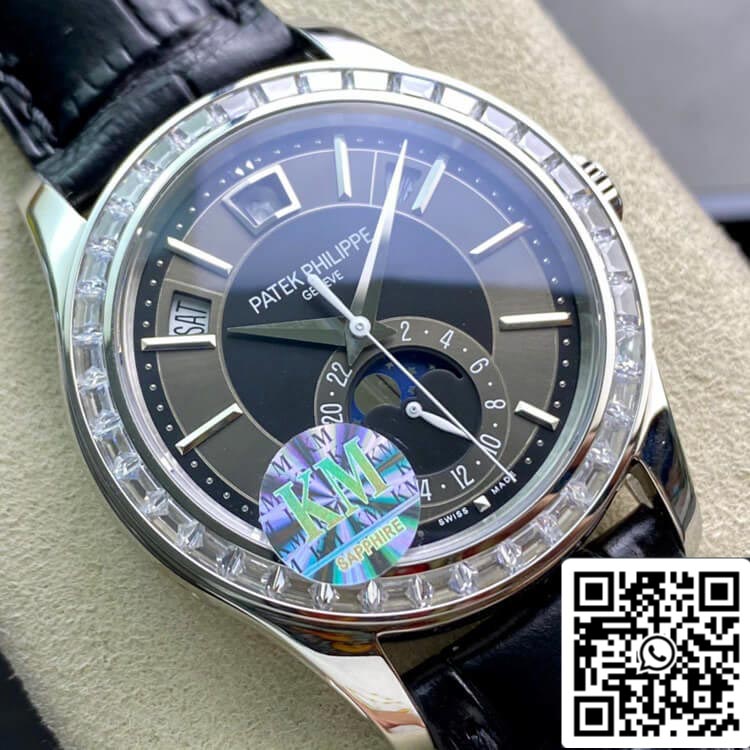 Patek Philippe Complications 5205G 1:1 Best Edition KM Fabbrica Diamond Bezel