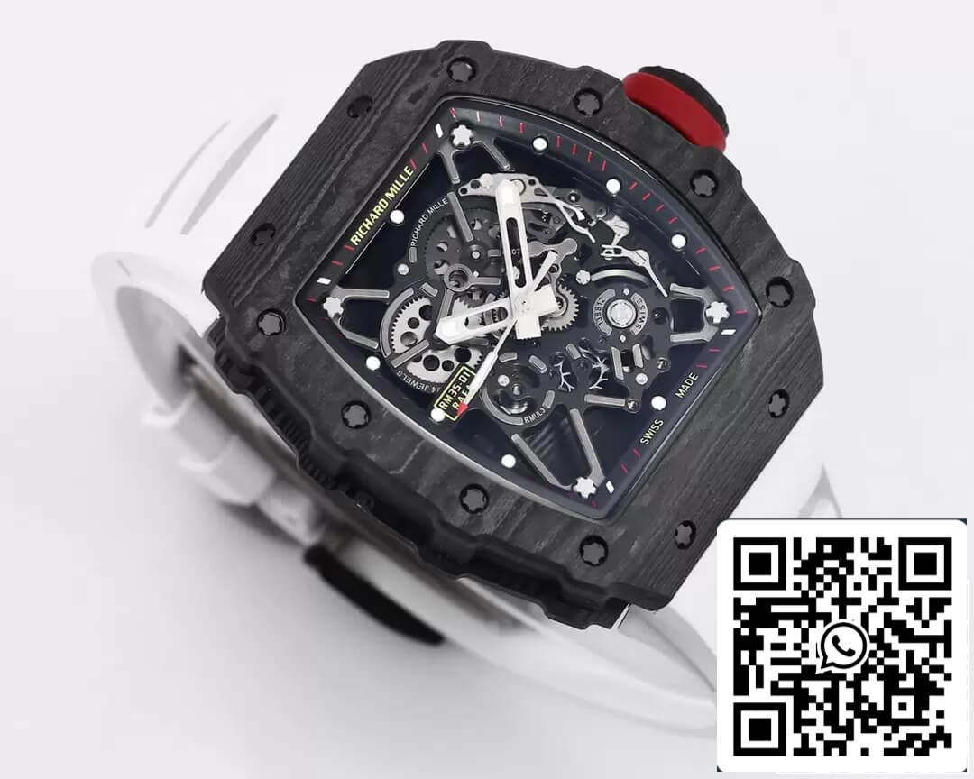 Richard Mille RM35-01 1:1 edizione migliore BBR Fabbrica Bianco Gomma cinturino