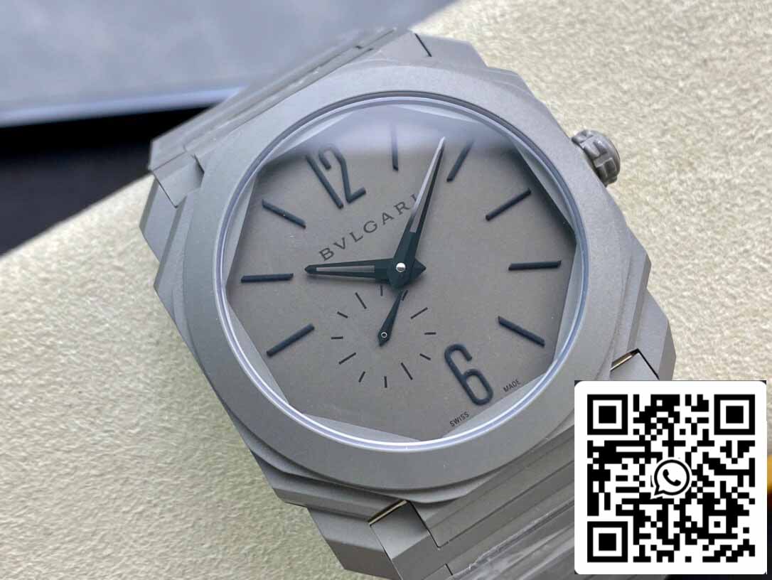 Bvlgari Octo Finissimo 102713 BGO40C14TTXTAUTO 1:1 edizione migliore BV Fabbrica Argento Grey quadrante