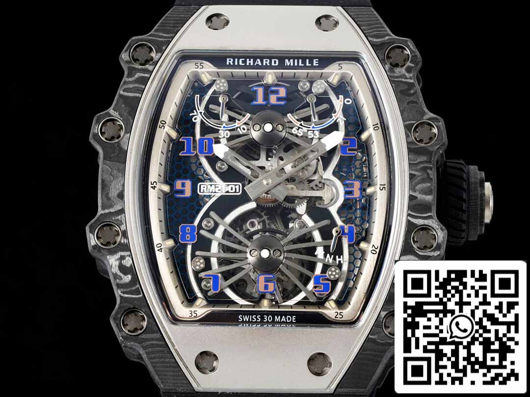 Richard Mille RM21-01 1:1 Best Edition RM Fabbrica Tourbillon Carbon Fiber Bezel