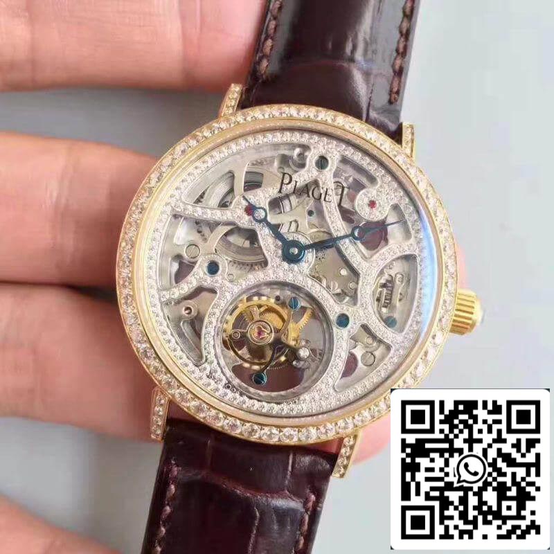 Piaget High-grade Jewelry Mechanical Watches 1:1 Best Edition SWISS Tourbillon Crocodile Leather cinturino