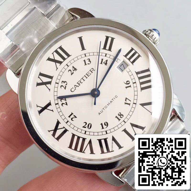 Ronde Solo De Cartier W670101 ZF Fabbrica Relógios Masculinos 1:1 Melhor Edição Suíço ETA9015 Mostrador Branco