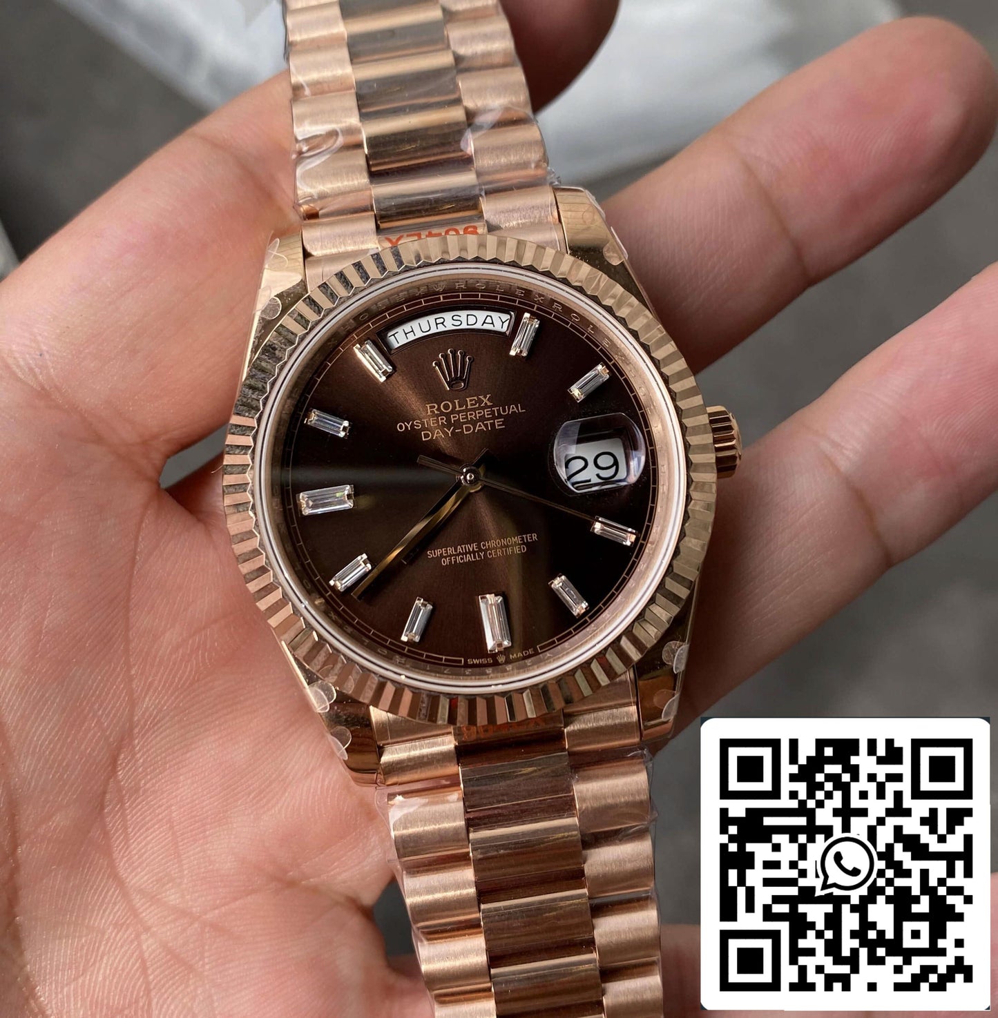 Rolex Day Date M228235-0003 1:1 edizione migliore GM Fabbrica V2 Chocolate quadrante