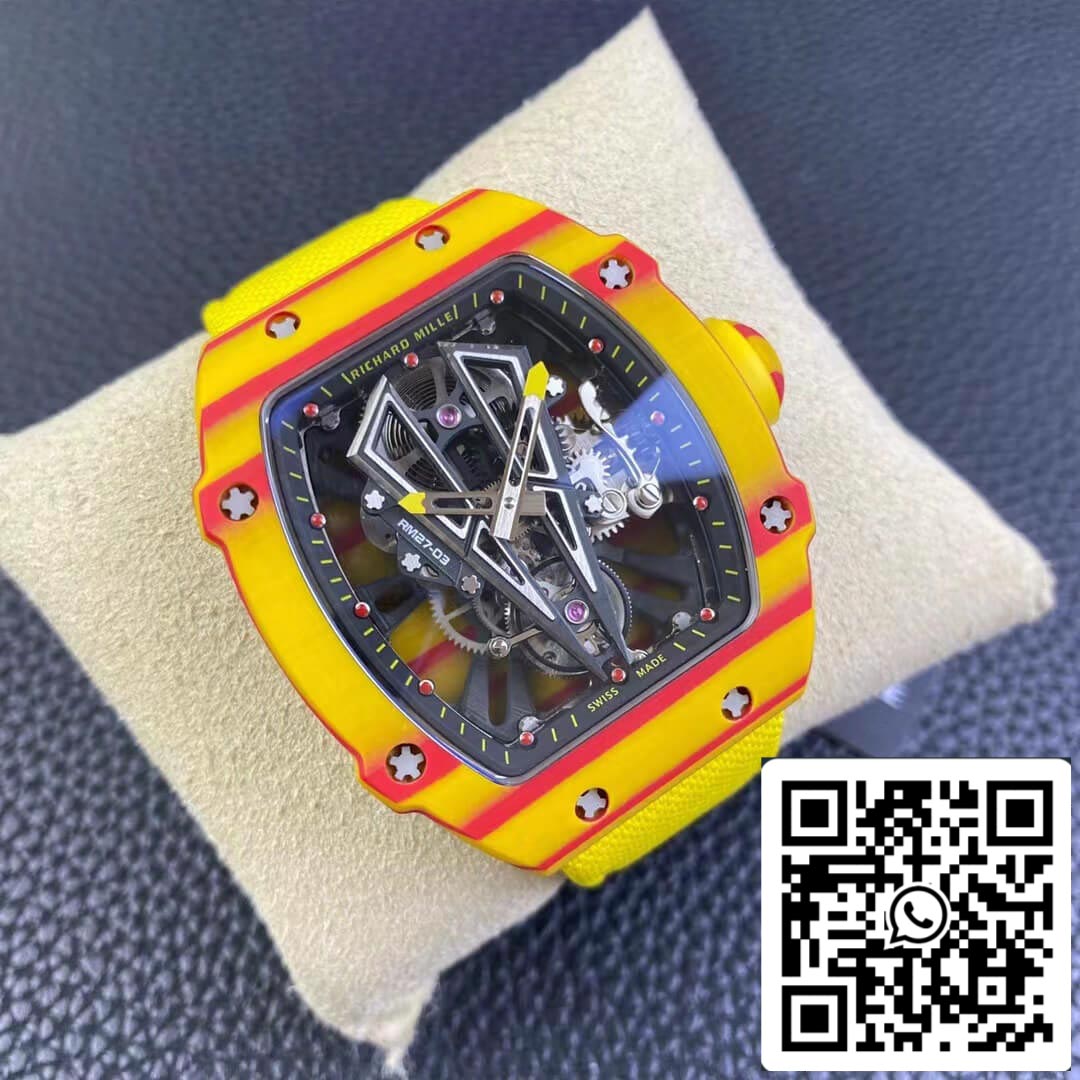 Richard Mille RM27-03 Rafael Nadal Tourbillon 1:1 Best Edition RM Fabbrica Yellow cinturino