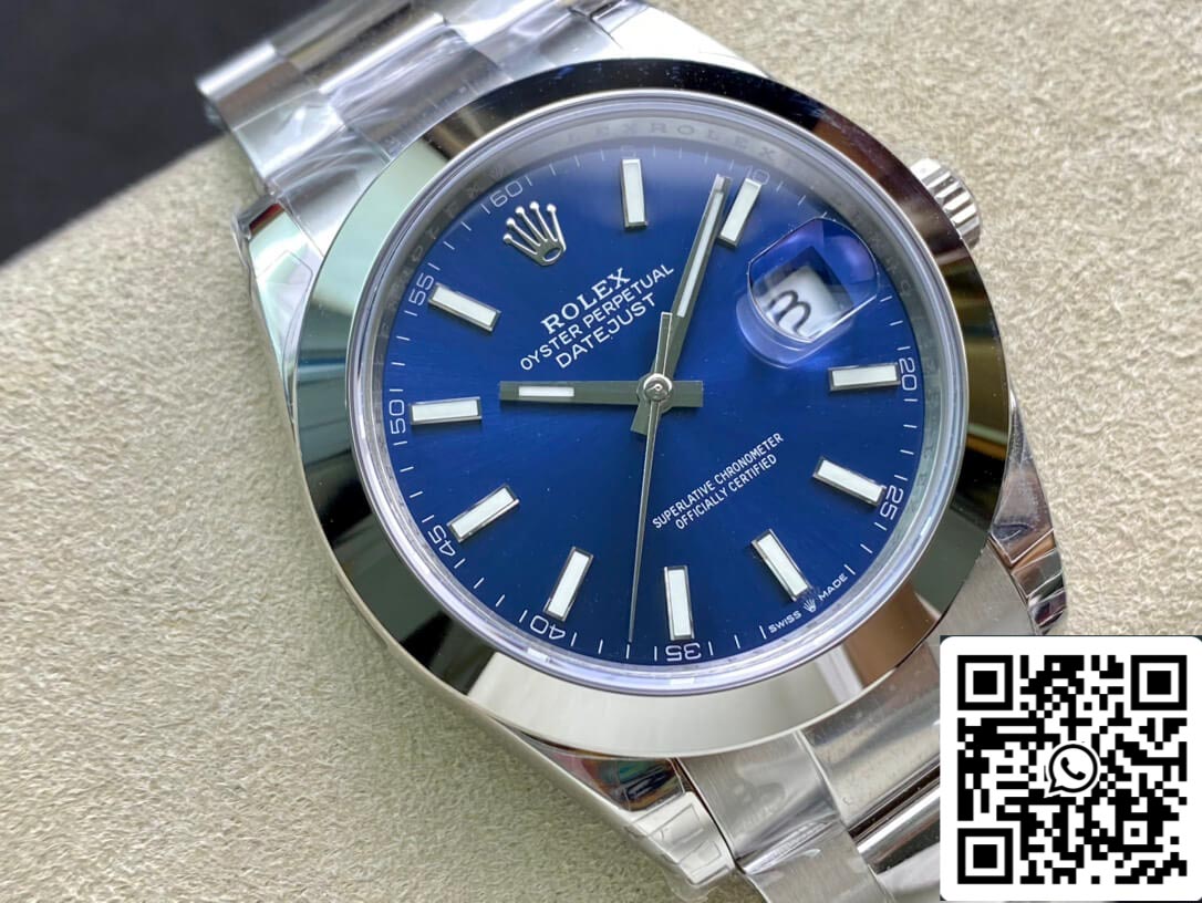 Rolex Datejust M126300-0001 1:1 Smooth rim VS Fabbrica quadrante blu
