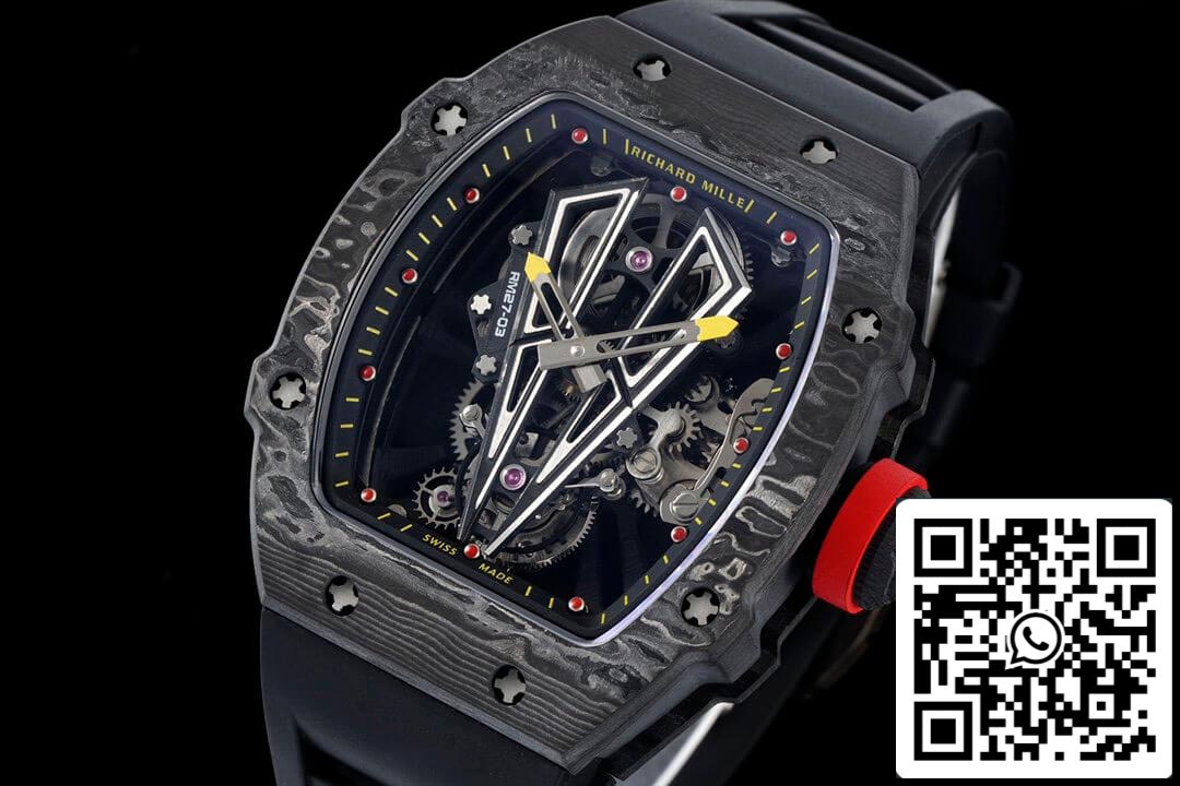 Richard Mille RM27-03 Rafael Nadal Tourbillon 1:1 Best Edition RM Fabbrica Black Rubber cinturino