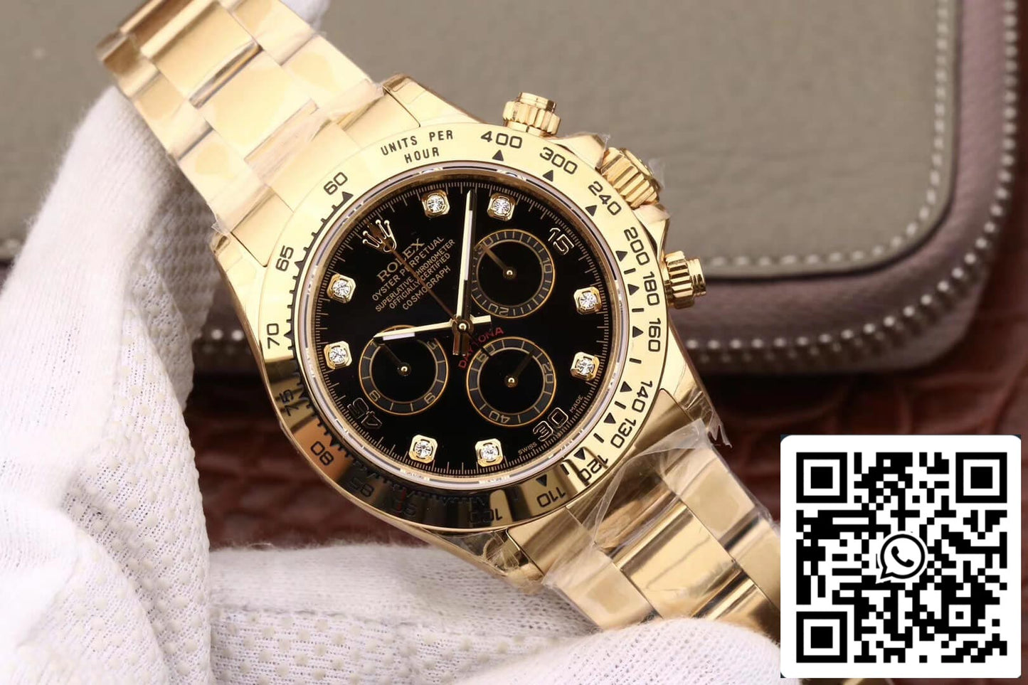 Rolex Daytona Cosmograph M116508-0008 1:1 edição melhor JH Fabbrica mostrador em ouro amarelo e diamantes