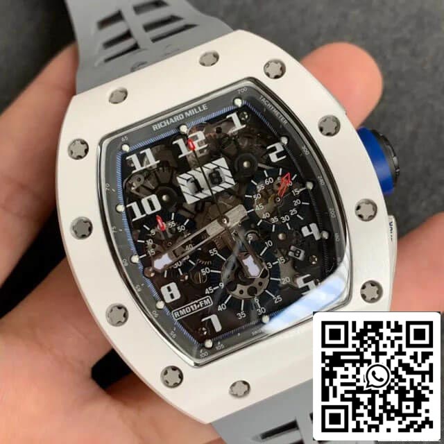 Richard Mille RM-011 1:1 Best Edition KV Fabbrica White Ceramic Case