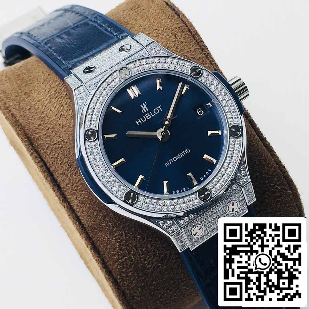 Hublot Classic Fusion 38MM 1:1 edizione migliore HB Fabbrica Diamond quadrante blu