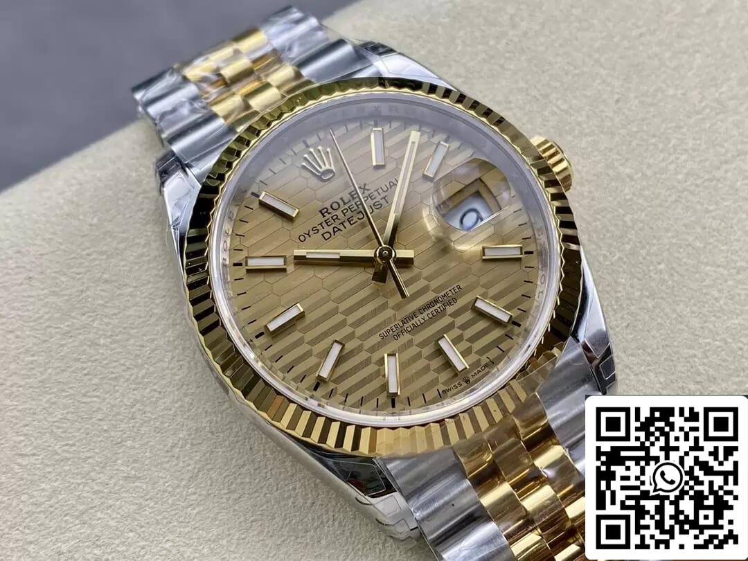 Rolex Datejust M126233-0039 36MM 1:1 edizione migliore VS Fabbrica Oro quadrante
