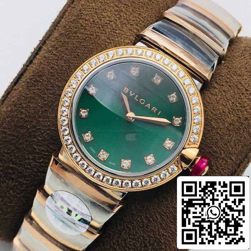 Bvlgari LVCEA 1:1 edizione migliore BV Fabbrica Diamond-set quadrante verde