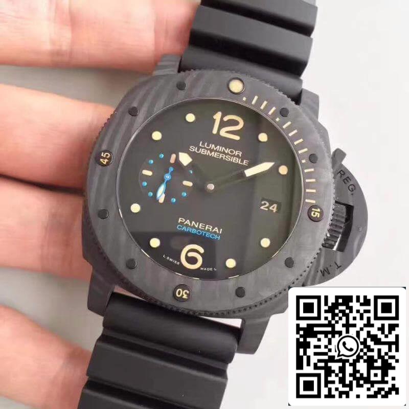 Panerai Luminor PAM441 VS Fabbrica ceramica Cassa 1:1 edizione melhor Swiss ETA P9001 Brown Pelle cinturino