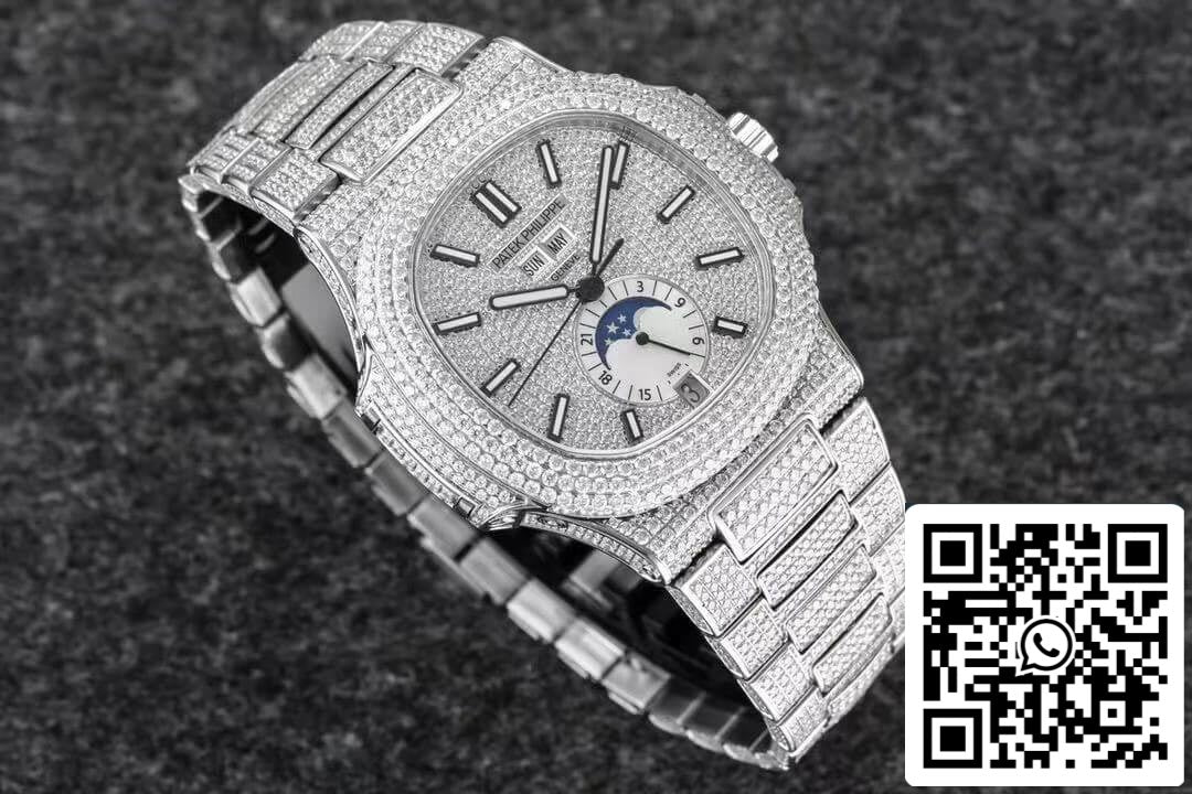 Patek Philippe Nautilus 5726/1A-014 1:1 Best Edition R8 Fabbrica Gypsophila Diamond Dial