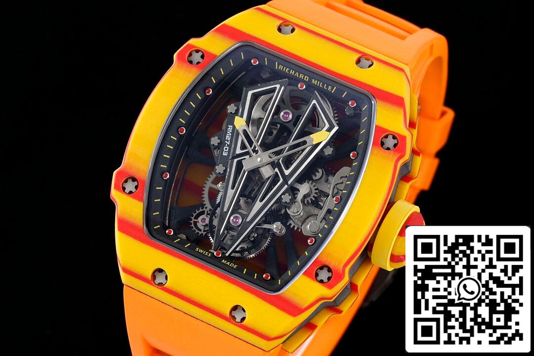 Richard Mille RM27-03 Rafael Nadal Tourbillon 1:1 Best Edition RM Fabbrica Yellow Rubber cinturino