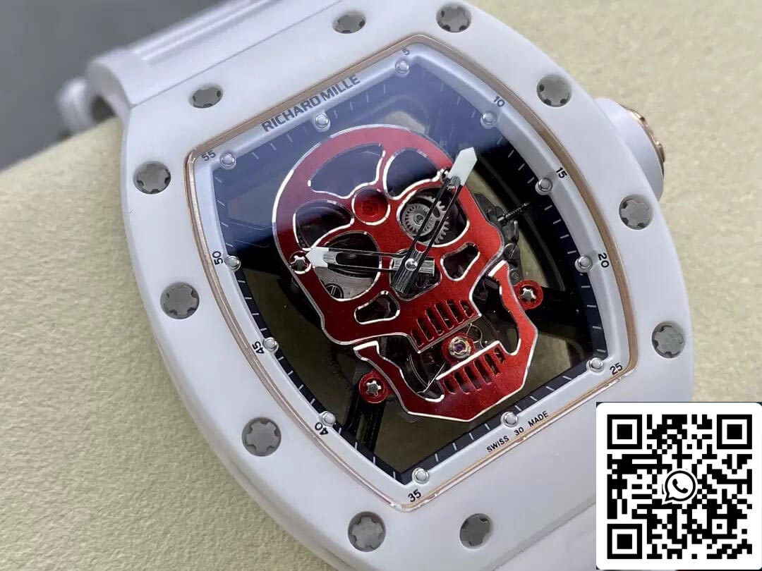 Richard Mille RM52-01 1:1 Best Edition YS Fabbrica Tourbillon Ceramic Case Rubber cinturino