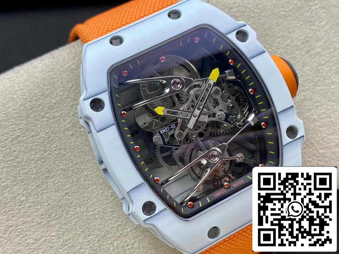 Richard Mille RM27-02 1:1 Best Edition RM Fabbrica Skeleton Tourbillon Orange cinturino