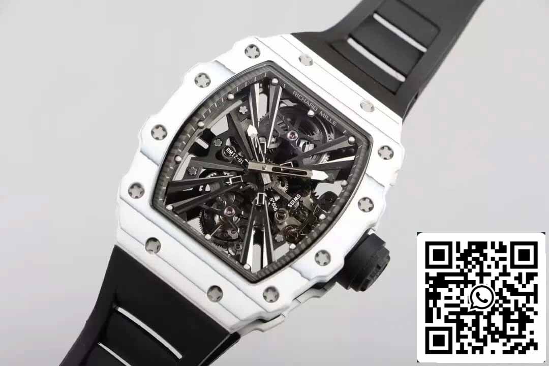 Richard Mille RM12-01 Tourbillon 1:1 Best Edition RM Fabbrica Black Rubber cinturino