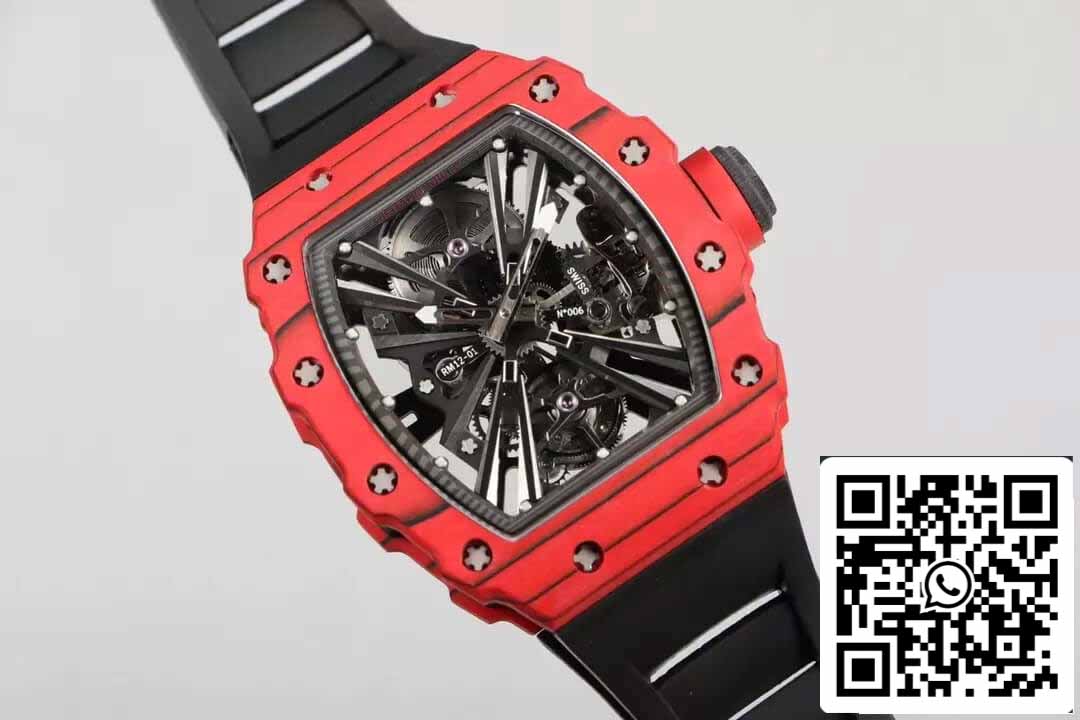 Richard Mille RM12-01 Tourbillon 1:1 Best Edition RM Fabbrica Caja roja Cinturón de caucho negro