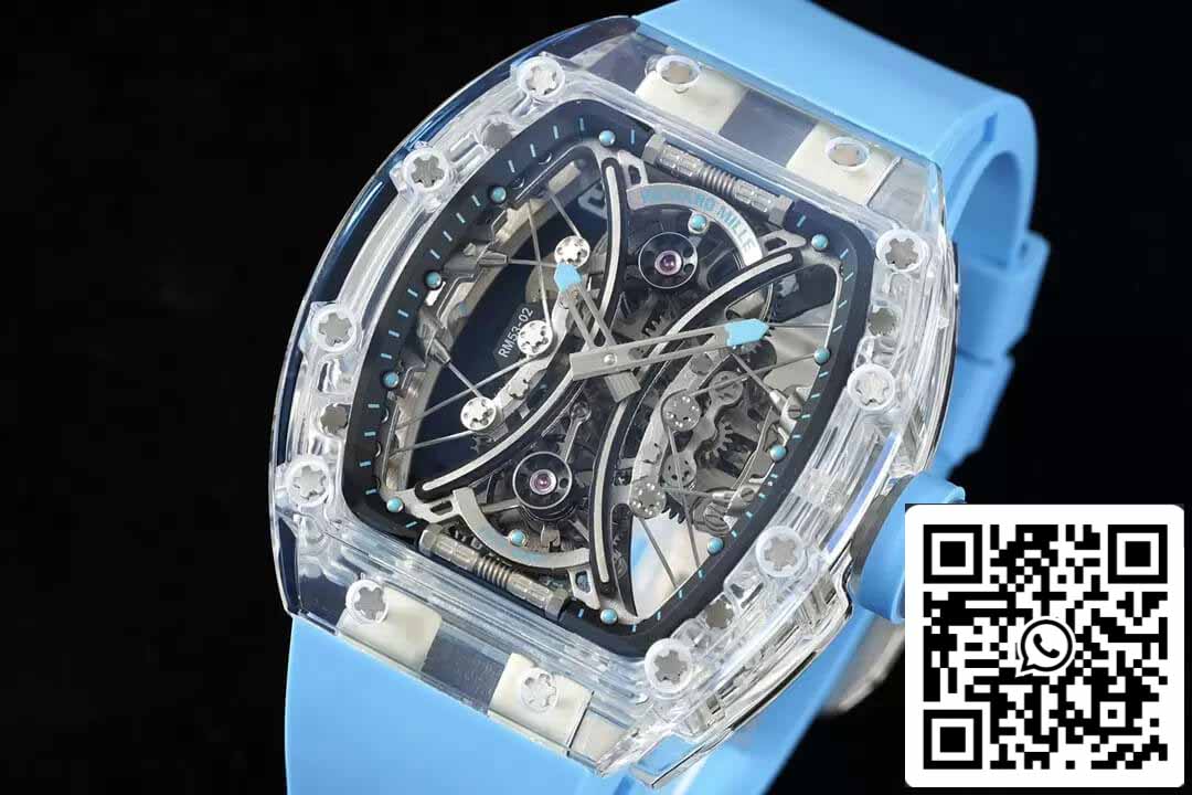 Richard Mille RM053-02 Tourbillon 1:1 Best Edition RM Fabbrica Cinturino de borracha azul