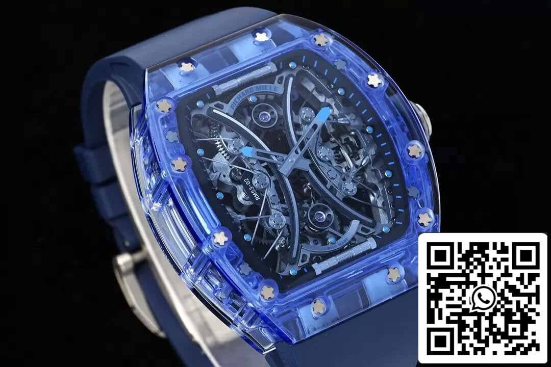 Richard Mille RM053-02 Tourbillon 1:1 Best Edition RM Fabbrica Blue Skeleton Dial