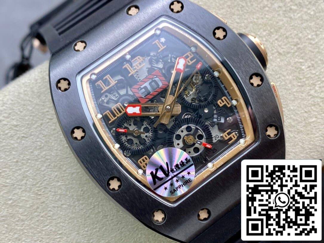 Richard Mille RM011 1:1 Melhor Edição KV Fabbrica Mostrador Esqueleto de Cerâmica