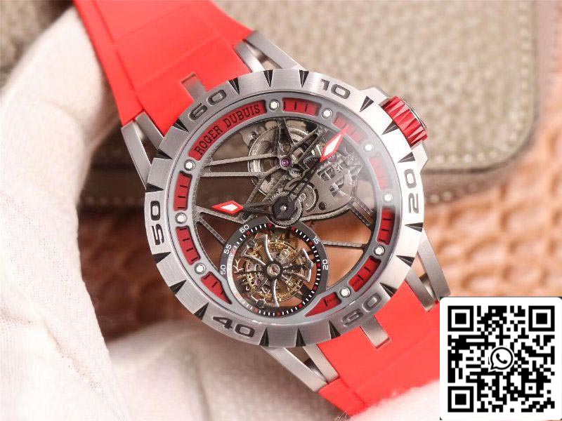 Roger Dubuis Excalibur Spider RDDBEX0572 Hollow Flight Tourbillon 1:1 edizione migliore JB Fabbrica Red cinturino Swiss RD505SQ